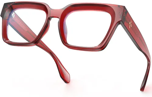 Vista 9 de VISOONE Fashion Computer Glasses with Wire Core Temples Colorado Clear Lens Lightweight TR90 UV400 Square Thick Frame Blue Light Blocking Glasses