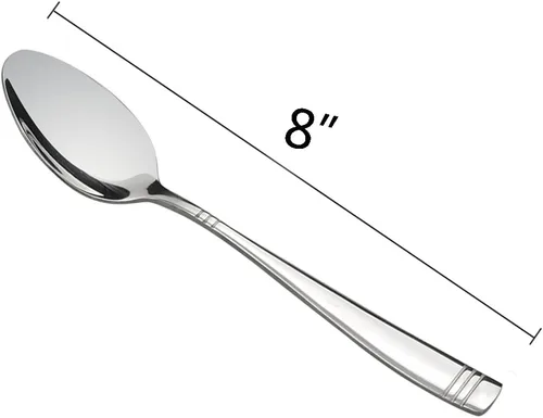 Vista 2 de Obstnny Cucharas de cena de acero inoxidable, 8 pulgadas, juego de 12