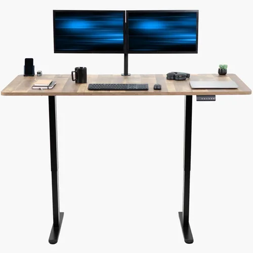 Vista 42 de VIVO DESK-KIT-E2B1B - Escritorio eléctrico de pie con motor doble, ajuste de altura de memoria, serie E2B, marco negro superior negro, DESK-KIT-E2B1B
