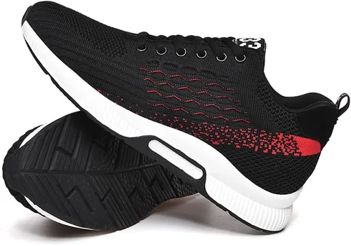 Vista 2 de ailishabroy Zapatillas deportivas con elevador para hombre, zapatos casuales ligeros con tacón de elevación de vuelo oculto para hombres, negro
