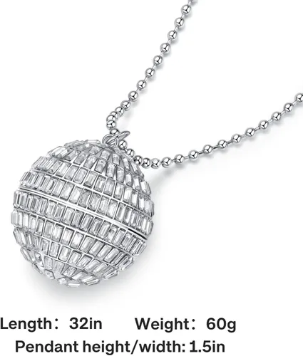 Vista 3 de Collares de bola de discoteca Mirrorball Jewelry 70s Party Chain 32