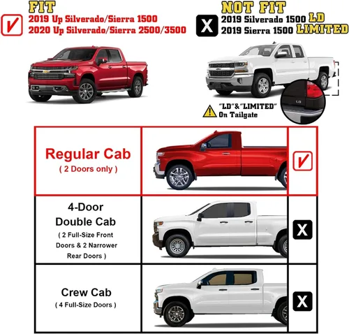 Vista 4 de TAC Sidewinder - Estribos compatibles con Silverado/Sierra 1500 2019-2025 cabina regular Silverado/Sierra 2500/3500 2020-2025 cabina regular de 4