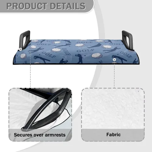 Vista 4 de Fundas de asiento de carrito de golf, protector universal de asiento de coche de golf, cómodo para asientos de 2 personas, club, automóvil, lavable