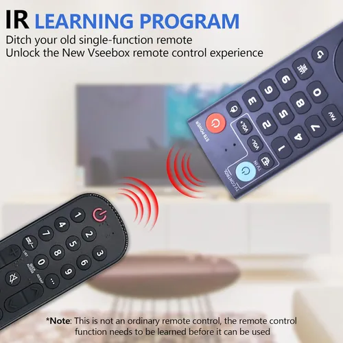 Vista 7 de Nuevo control remoto de voz V3 Pro compatible con vSeeBox V1/V2, V3/V2/V1/V5 Pro, V3Plus, Max/Elite/Max Control remoto por voz Bluetooth inteligente