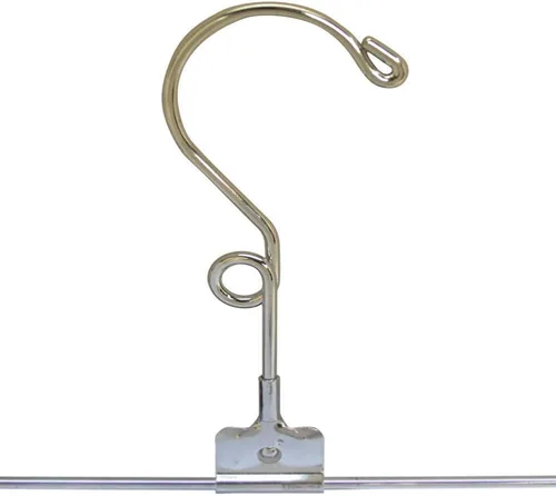 Vista 4 de 25 perchas tamaño 12 pulgadas alambre de metal cromado pantalón falda clip pellizco agarre accesorio exhibición al por menor ropa para adultos