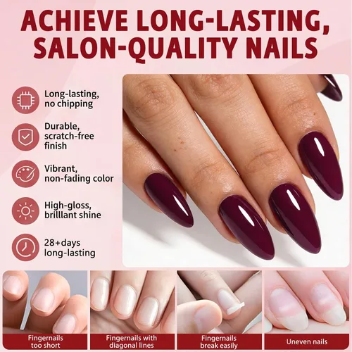 Vista 2 de 576 uñas postizas medianas a presión, 24 colores, uñas postizas