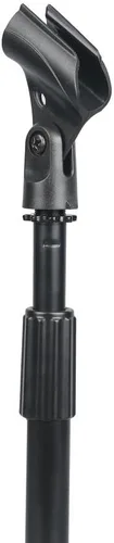Vista 2 de Pyle Soporte compacto para micrófono de mesa, mini soporte de escritorio con ajuste de altura de 9 a 13 pulgadas de alto y soporte universal