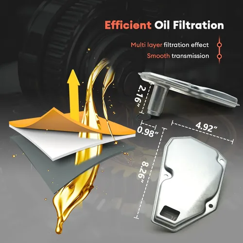 Vista 2 de TRANSPEED JF015E RE0F11A Kit de filtro de aceite de transmisión de metal y junta de bandeja compatible con Nissan Sentra Tiida Versa Note Suzuki