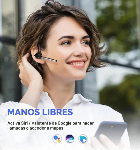 Vista 6 de CONAMBO Auriculares Bluetooth V5.1, 16 horas HD Talktime CVC8.0 Dual Mic Cancelación de Ruido Manos Libres Auricular Bluetooth para Teléfono Celular