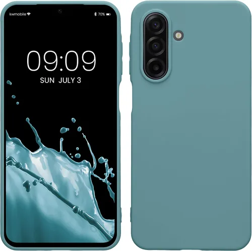 Vista 11 de kwmobile Funda compatible con Samsung Galaxy A12 - Funda protectora de silicona TPU suave y delgada - Azul Báltico