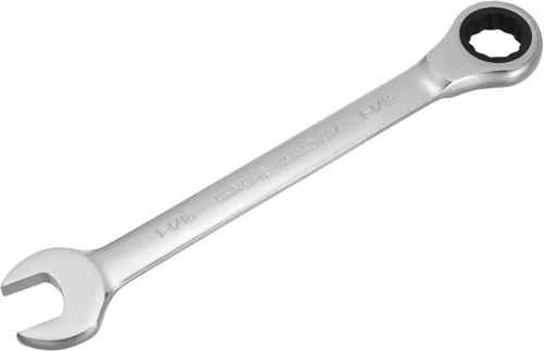 Vista 19 de uxcell Llave combinada de carraca de 1 pulgada SAE de 72 dientes y 12 puntos, llave de caja abierta de trinquete, herramientas Cr-V Ratchet Box