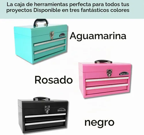 Vista 8 de Apollo Tools - Caja de herramientas de acero de 14 pulgadas, color verde aguamarina DT5010-GR Verde Aqua