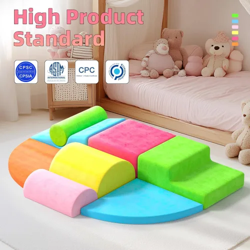 Vista 2 de Bloques de escalada de 8 piezas para niños, juguetes de escalada suaves para interiores para niños pequeños, ideal para gatear y explorar, juego