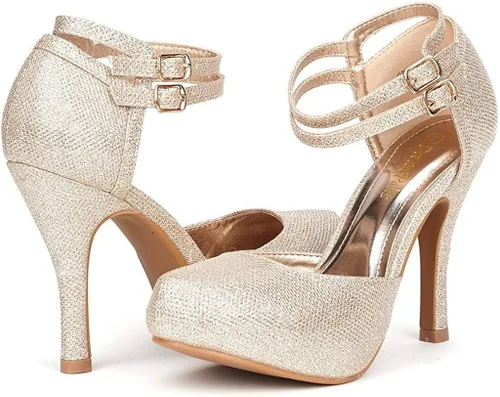 Vista 2 de DREAM PAIRS Office-02 Women's Classy Mary Jane Double Ankle Strap Almond Toe High Heel Pumps New