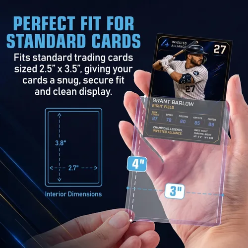 Vista 5 de Premium Seamless 20PT - 360PT Thick Top Loaders for Cards Top Loader Card Holder, Baseball Card Sleeves Hard Plastic, Hard Trading Cards Sleeves