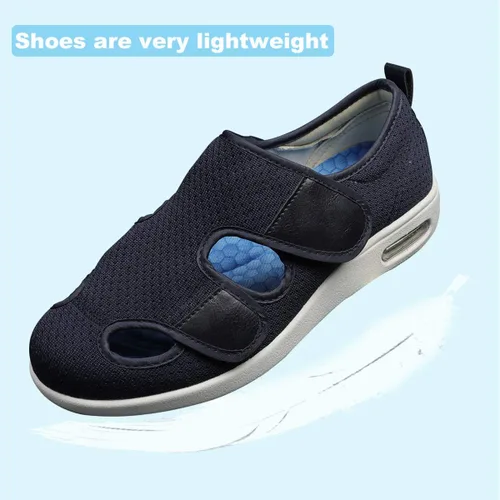 Vista 2 de W&LESVAGO Zapatos diabéticos de ancho ancho para mujer, cojín de aire, ligero y cómodo sandalias para caminar para ancianos hinchados pies vendados