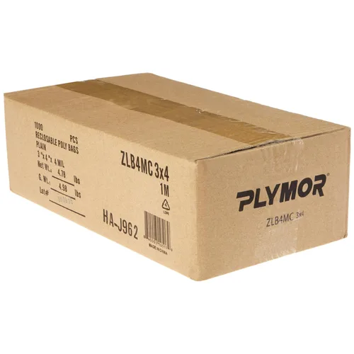 Vista 8 de Plymor 3 x 4 pulgadas (caja de 1000), bolsas de plástico con cierre de cremallera resistentes de 4 mil