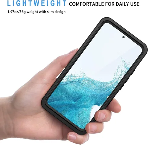 Vista 2 de Lanhiem Funda para Samsung Galaxy S22, IP68 impermeable a prueba de polvo con protector de pantalla integrado, funda protectora de cuerpo completo
