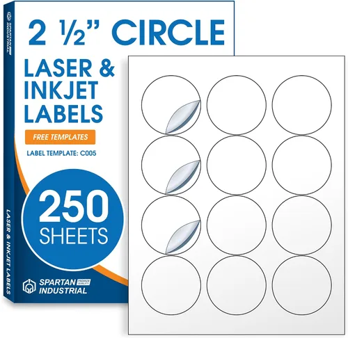 Vista 8 de Etiquetas circulares de 0.75" para láser y inyección de tinta, Spartan