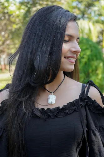 Vista 7 de Colección de collares curativos de cristal natural - Colgantes de piedra genuina para yoga, meditación y vida consciente, Mediana, Acero inoxidable