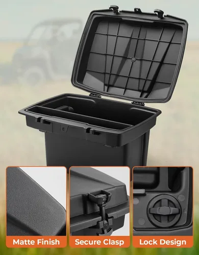 Vista 7 de KEMIMOTO Caja de almacenamiento para cama UTV, 7.4 galones de EE.UU., resistente al agua, sólida, fácil de instalar, con bloqueo, caja