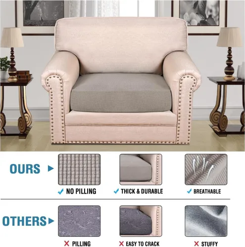 Vista 73 de H.VERSAILTEX Fundas de Cojín de Asiento Individuales Super Elásticas Fundas de Sofá Fundas de Cojín de Sofá Fundas Deslizables Juegos Tela de Sarga