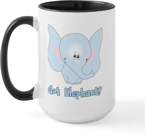Vista 17 de CafePress Blue Elephant - Taza de café de cerámica de 15 oz (15.0 fl oz)