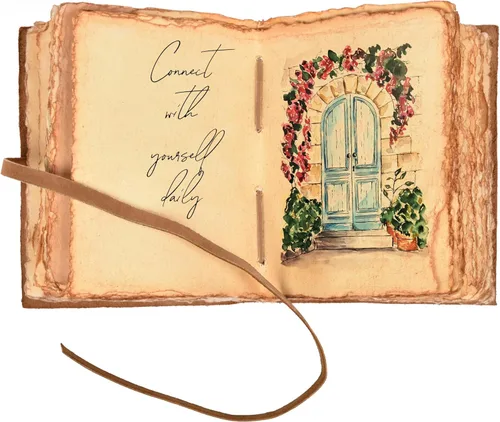 Vista 3 de LEATHER VILLAGE Diario bíblico vintage encuadernado en cuero, hecho a mano, diario antiguo de oración cristiana en relieve para mujeres y hombres