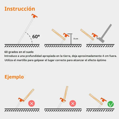 Vista 4 de 12 piezas de estacas para tienda de campaña, estacas de camping, estacas de tierra de 7.1 pulgadas de AVOFOREST, estacas de tienda de campaña