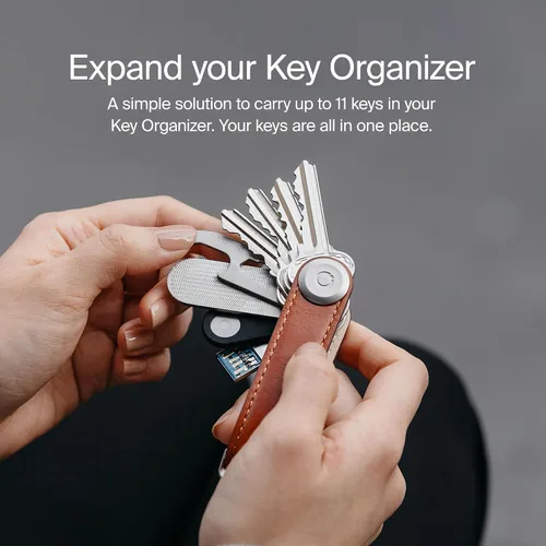 Vista 2 de Orbitkey Poste de extensión para organizador de llaves, complemento, acero inoxidable duradero, fácil de instalar, diseño delgado, expande