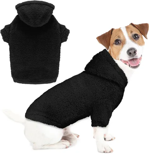 Vista 9 de Suéteres mullidos para perros medianos, suéter con capucha para perro, ropa cálida, suave y acogedora, abrigos para mascotas, sudadera con capucha
