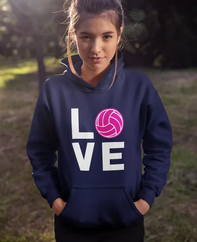 Vista 2 de Tstars Sudaderas con capucha para adolescentes y mujeres con diseño de voleibol
