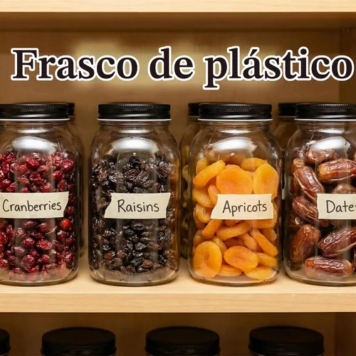 Vista 4 de novelinks Tarros de plástico de 32 onzas y tarros de plástico transparente Negro