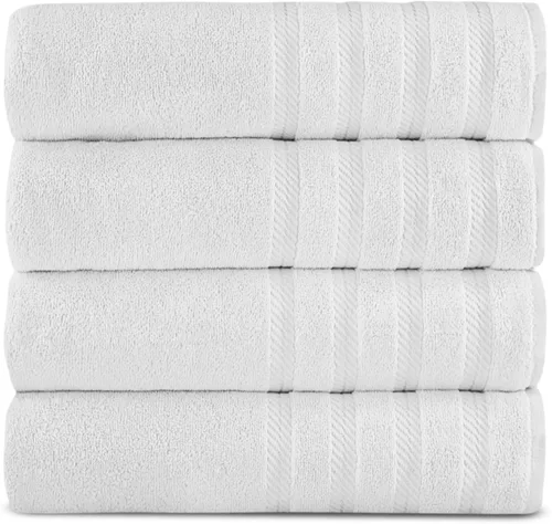 Vista 12 de Classic Turkish Towels - Juego de toallas de baño de 4 piezas para hotel o spa, resistentes y de secado rápido, fabricadas con 100% algodón turco