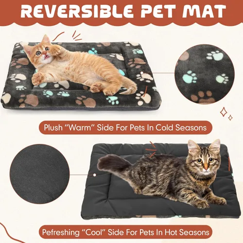 Vista 3 de Namalu Alfombrilla para cama de perro, 2 piezas, súper suave, para jaula