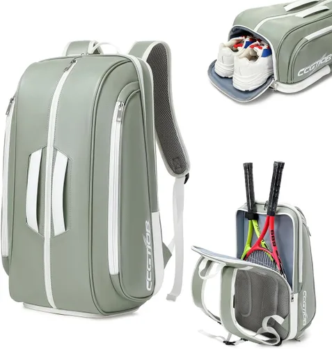 Vista 9 de Tennis Racket Bag Pickleball Padel Backpack With Shoe Compartment, Laptop Sleeve,Fence Hook,Ball Sleeve