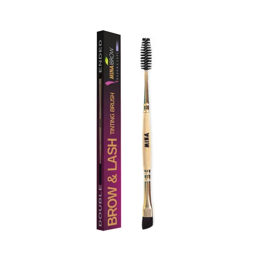 Vista 8 de MINA ibrow Cepillo profesional para cejas en ángulo con mango de bambú (paquete de 1) Aplicador de brochas de maquillaje de ojos Cepillos