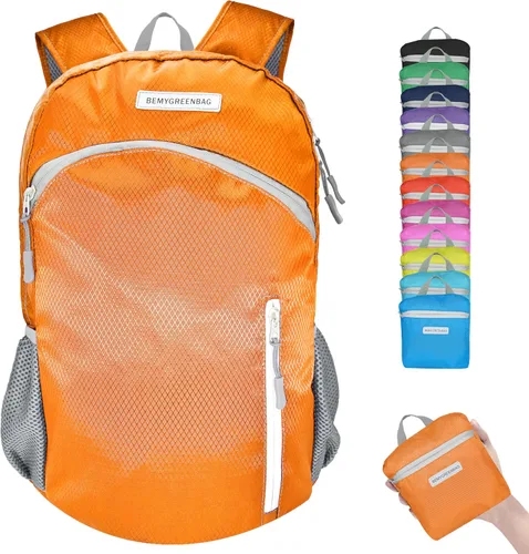 Vista 13 de Mochila impermeable plegable 35L para viajes de deportes al aire libre dentro del compartimento de ropa mojada plegable para múltiples
