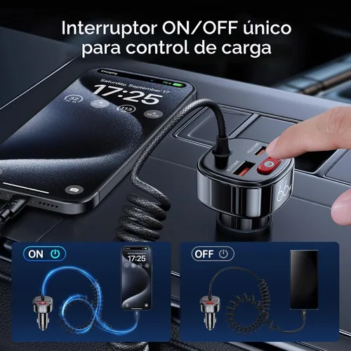 Vista 2 de Syncwire Cargador de coche USB C 66W adaptador de coche súper rápido