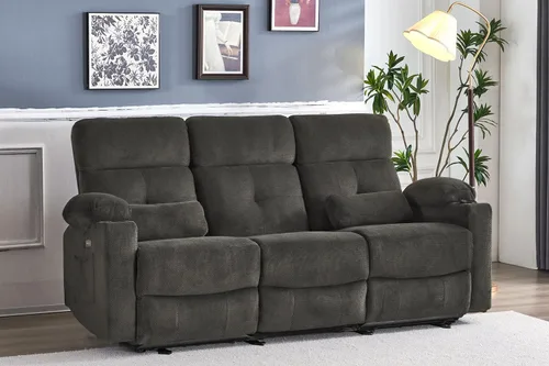 Vista 13 de Sofá Biplaza Reclinable Eléctrico con Consola, Sofá Biplaza Reclinable Eléctrico con Calor y Masaje, Reposapiés Extendido, Sofá Biplaza Reclinable