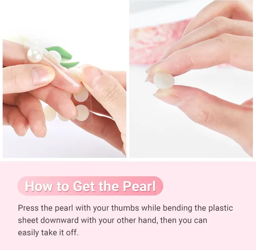 Vista 6 de 2022 calcomanías de perlas, 7 tamaños, perlas autoadhesivas para el cabello con pinzas para el cabello, manualidades, bricolaje, arte de uñas, cara