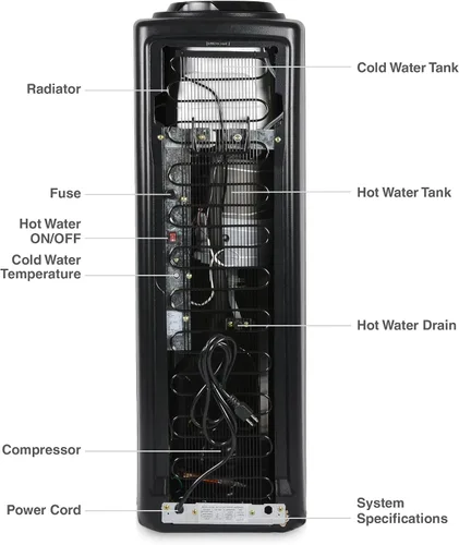 Vista 5 de Brio CL520 Dispensador enfriador de agua de carga superior de grado comercial, agua fría y caliente, serie esencial