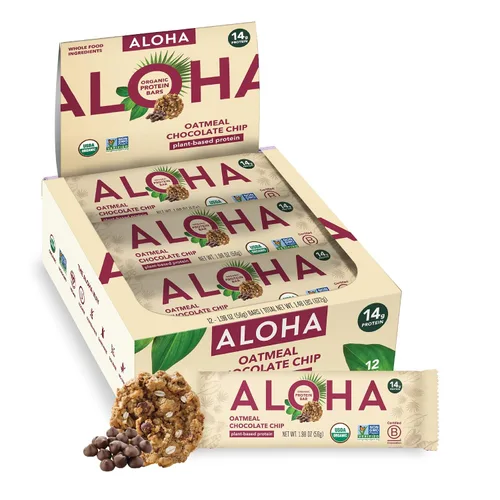Vista 39 de ALOHA Barras de Proteína Orgánicas a Base de Plantas - Paquete de Variedad de 6 Sabores - 12 Unidades, Barras de 1.9oz - Aperitivos Veganos, Bajo