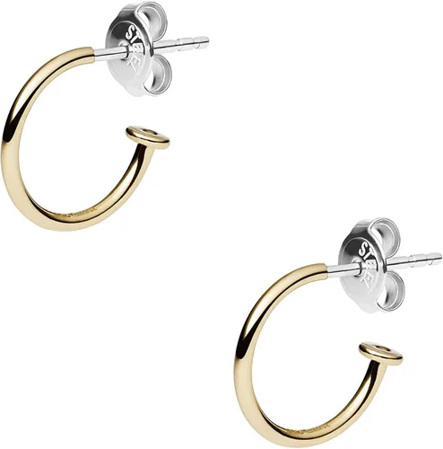 Vista 2 de Fossil - Aretes tipo dormilona de acero inoxidable para mujer, de tono dorado