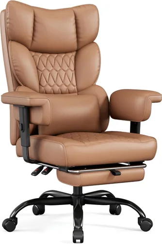 Vista 11 de Misolant Silla de oficina grande y alta con reposapiés, silla de escritorio ejecutiva de respaldo alto con reposabrazos de elevación ajustable Todo