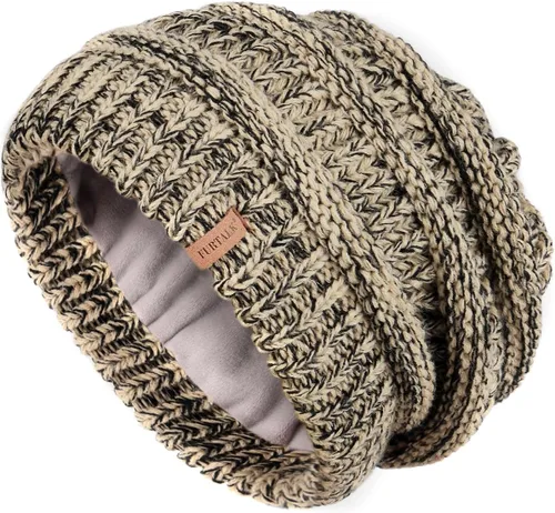Vista 11 de FURTALK Gorros de invierno para mujer, con forro polar, gorro de punto holgado y cálido, gorro de esquí