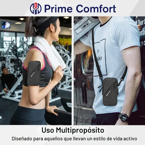 Vista 6 de Prime Comfort Soporte para Teléfono con Banda para el Brazo, Pequeña Bolsa Cruzada de Hombro Tipo Funda con Bandas para el Brazo, Compatible