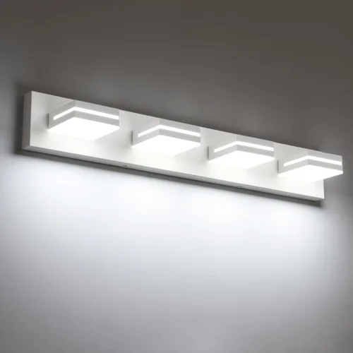 Vista 20 de SineRise - Moderna lámpara LED para tocador de baño (2 luces, 39.4 cm, regulable), iluminación de pared de baño moderna de acrílico cepillado sobre