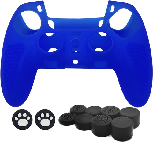 Vista 7 de MOJOXR Funda de silicona para controlador y tapas de palo para PS5 DualSense Edge Wireless Controller, protector antideslizante y 10 tapas de agarre