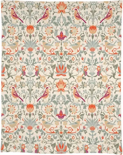 Vista 38 de Mantel Floral Retro de Pájaros, Diseño Original Bohemio William Morris Estampado Cubierta de Mesa para Hogar Picnic Fiesta Comedor Cocina William